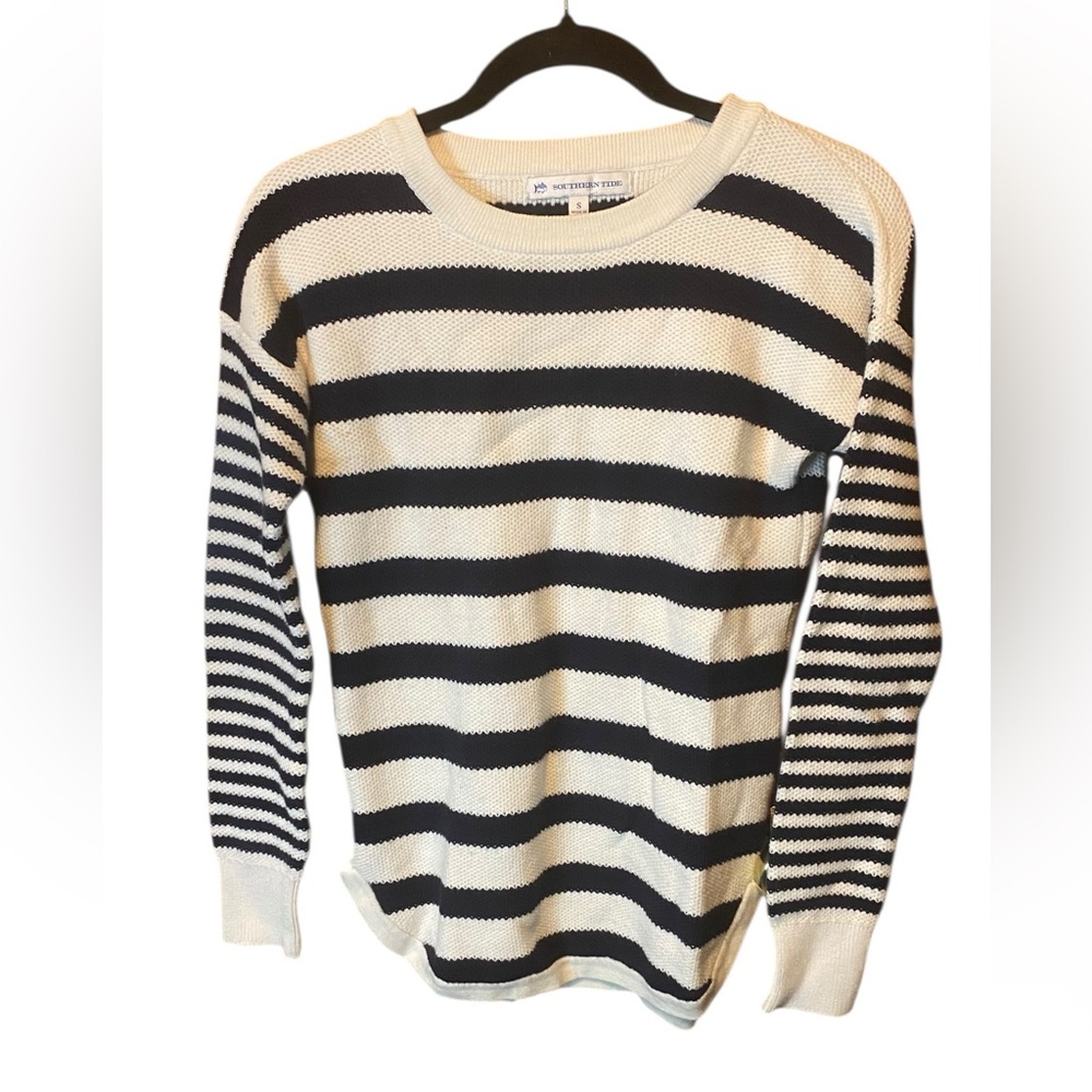 Southern Tide Cotton Cashmere Striped Sweater Size Small Coastal Preppy